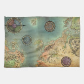 Antiek kaart theedoek (Horizontaal)