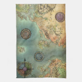 Antiek kaart theedoek (Verticaal)