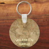 Antiek kaart U bent mijn Romantische Sleutelhanger (Voorkant)