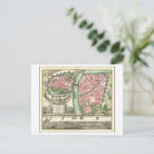 Antiek kaart uit 1730 van Praag, Tsjechië, (Staand voorkant)