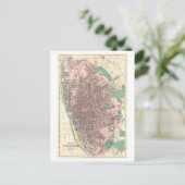 Antiek kaart uit 1890 van Liverpool, Engeland, (Staand voorkant)