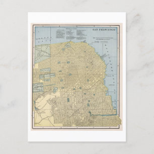 Antiek kaart uit 1899 van San Francisco, Californi