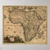 Antiek kaart van Afrika 1680 van Frederick De Wit Poster (Voorkant)