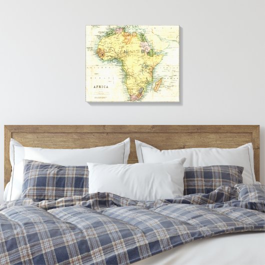 Antiek kaart van Afrika Canvas Afdruk (Insitu (Slaapkamer))