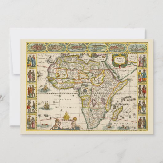 Antiek kaart van Afrika door Hondius en Jansson (Voorkant)