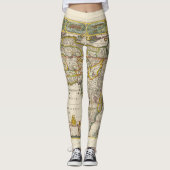 Antiek kaart van Afrika door Hondius en Jansson Leggings (Voorkant)