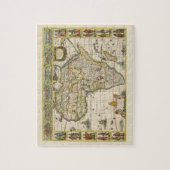 Antiek kaart van Afrika door Hondius en Jansson Legpuzzel (Verticaal)