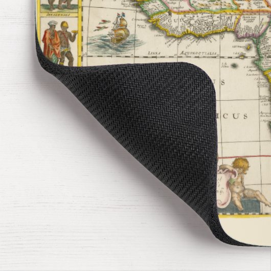 Antiek kaart van Afrika door Hondius en Jansson Muismat (Hoek)