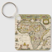 Antiek kaart van Afrika door Hondius en Jansson Sleutelhanger (Voorkant)