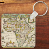 Antiek kaart van Afrika door Hondius en Jansson Sleutelhanger (Achterkant)