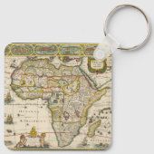 Antiek kaart van Afrika door Hondius en Jansson Sleutelhanger (Achterkant)