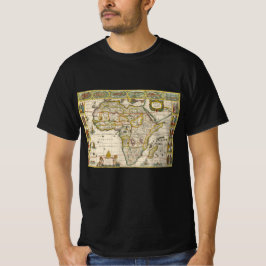 Antiek kaart van Afrika door Hondius en Jansson T-shirt