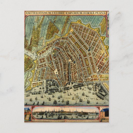 Antiek kaart van Amsterdam, Nederland (Voorkant)