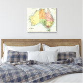 Antiek kaart van Australië Canvas Afdruk (Insitu (Slaapkamer))