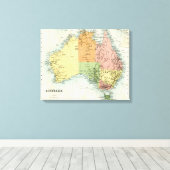 Antiek kaart van Australië Canvas Afdruk (Insitu (Houten vloer))