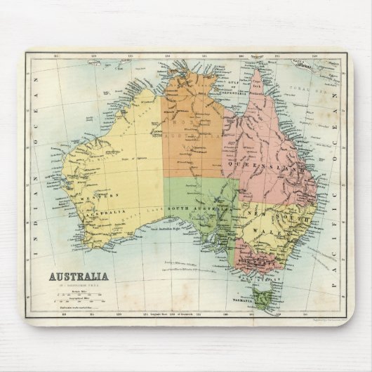 Antiek kaart van Australië Muismat (Voorkant)