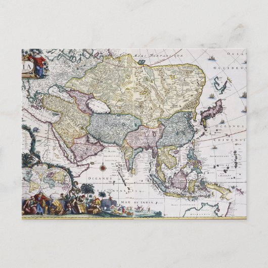 Antiek kaart van Azië | 1696 (Voorkant)