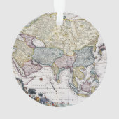 Antiek kaart van Azië | 1696 Ornament (achterkant)