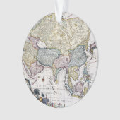 Antiek kaart van Azië | 1696 Ornament (voorkant)