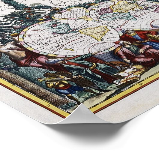 Antiek kaart van Azië | 1696 Poster (Hoek)