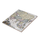 Antiek kaart van Azië | 1696 Tegeltje (Zijkant)