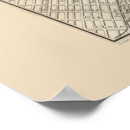 Antiek kaart van Baltimore Maryland 1866 Poster (Hoek)