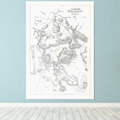 Antiek kaart van Boston | 1775-1776 Canvas Afdruk (Insitu (Houten vloer))