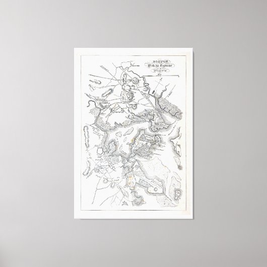 Antiek kaart van Boston | 1775-1776 Canvas Afdruk (Voorkant)