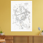 Antiek kaart van Boston | 1775-1776 Canvas Afdruk (Insitu (Woonkamer))