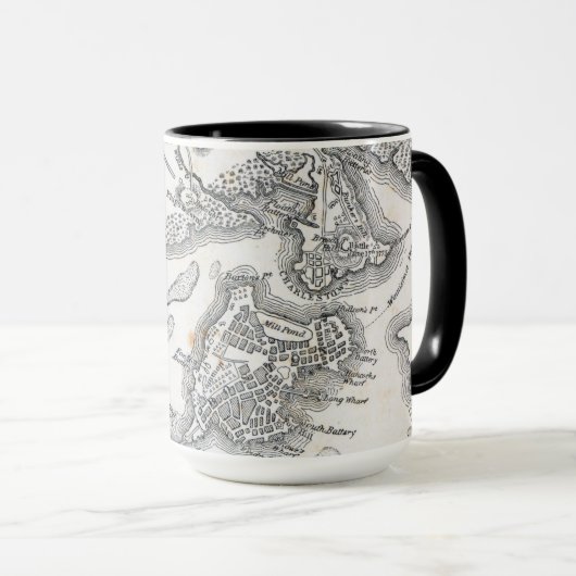 Antiek kaart van Boston | 1775-1776 Mok (Voorkant rechts)