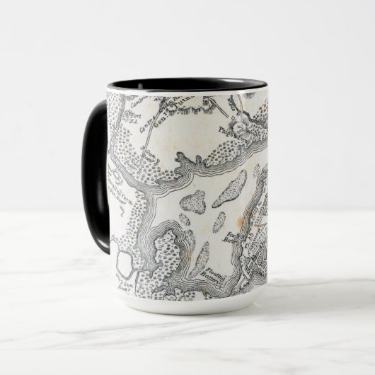 Antiek kaart van Boston | 1775-1776 Mok (Voorkant links)