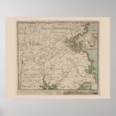 Antiek kaart van Boston en Environs 1775 Poster (Voorkant)