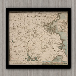 Antiek kaart van Boston en Environs 1775 Poster