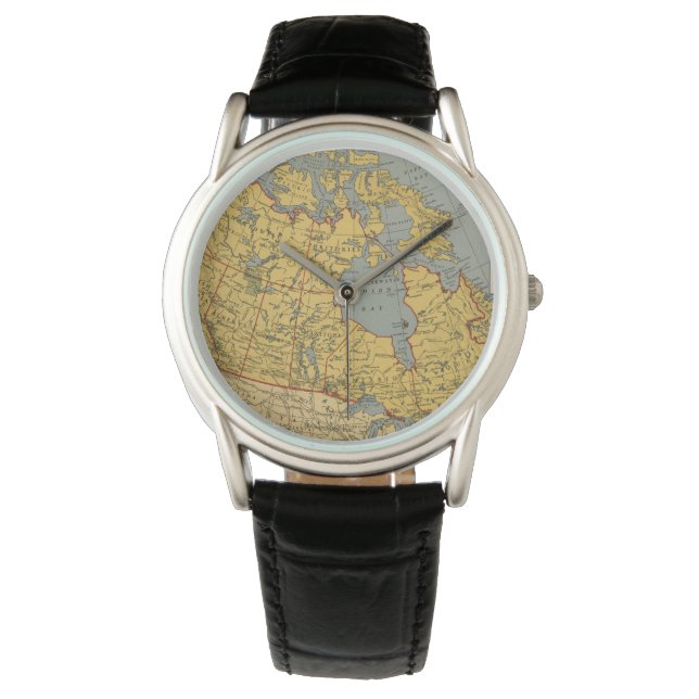 Antiek kaart van Canada Horloge (Voorkant)