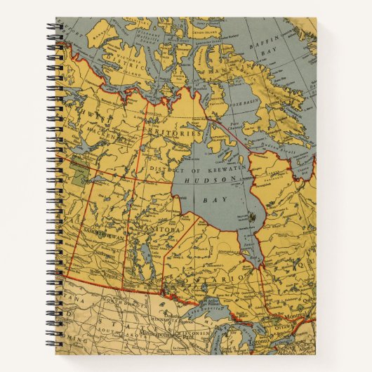 Antiek kaart van Canada Notitieboek (Voorkant)