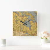 Antiek kaart van Canada Vierkante Klok (Huis)