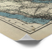 Antiek kaart van Centraal-Azië 1885 Poster (Hoek)