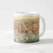 Antiek kaart van Chicago, LaSalle Street en River Grote Koffiekop (Voorkant rechts)