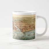 Antiek kaart van Chicago, LaSalle Street en River Grote Koffiekop (Rechts)