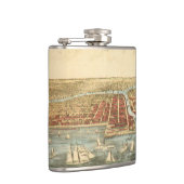 Antiek kaart van Chicago, LaSalle Street en River Heupfles (Rechts)