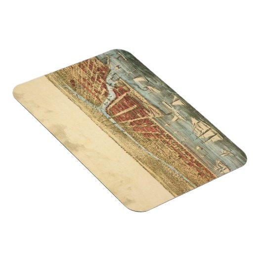 Antiek kaart van Chicago, LaSalle Street en River Magneet (Rechterzijde)