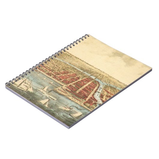 Antiek kaart van Chicago, LaSalle Street en River Notitieboek (Linkerzijde)