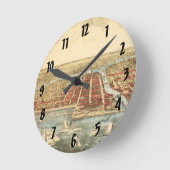 Antiek kaart van Chicago, LaSalle Street en River Ronde Klok (Hoek)