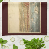 Antiek kaart van Chicago, LaSalle Street en River Theedoek (Gevouwen)