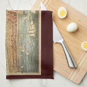 Antiek kaart van Chicago, LaSalle Street en River Theedoek (Quarter Fold)