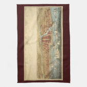 Antiek kaart van Chicago, LaSalle Street en River Theedoek (Verticaal)