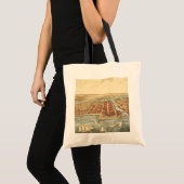 Antiek kaart van Chicago, LaSalle Street en River Tote Bag (Voorkant (product))