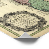 Antiek kaart van Chili en Paraguay 1733 Poster (Hoek)