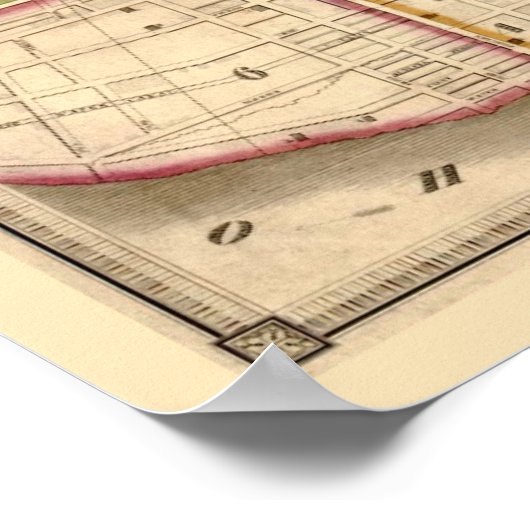 Antiek kaart van Cincinnati Ohio Poster (Hoek)