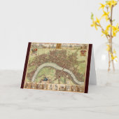 Antiek kaart van de 17e eeuw van Londen W. Hollar (Gele Bloem)